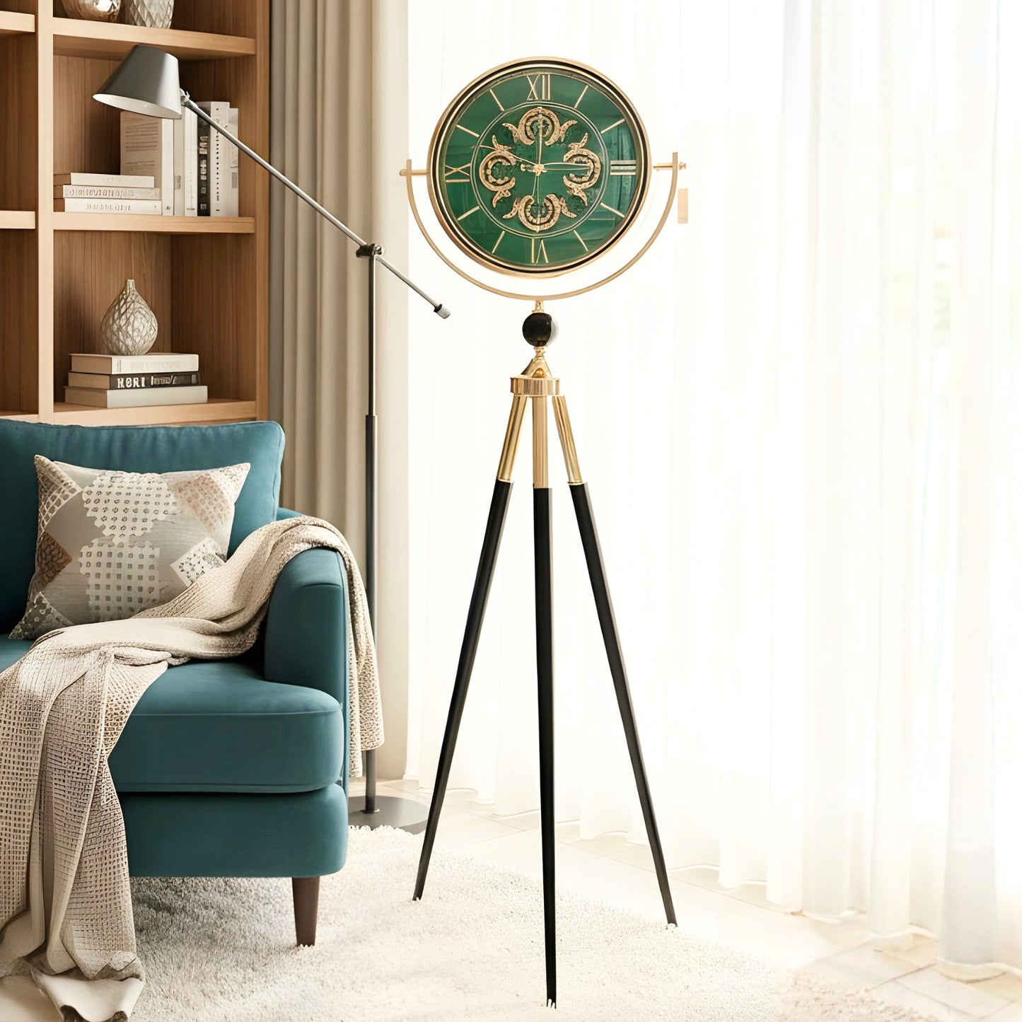 Greenwich - Designer Floor Clock with Moving Gears Mechanism ~ 5 ft Tall