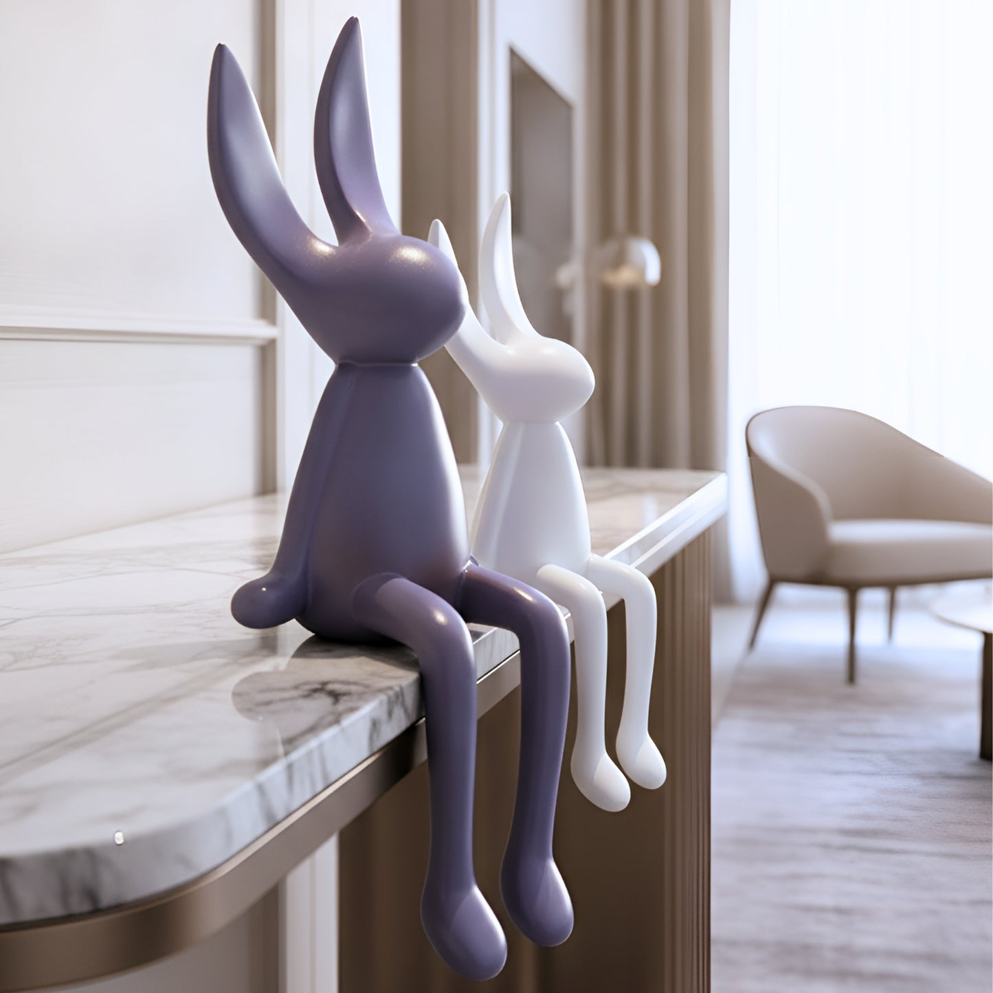 Hoppers - Ceramic Bunny Showpieces (Set of 2)
