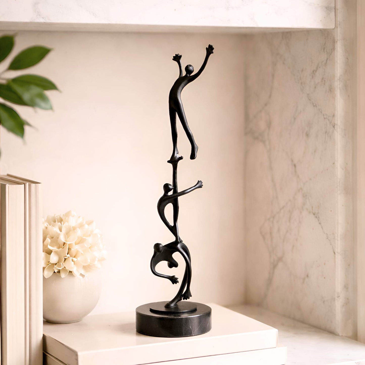 Ascent - Metal & Marble Human Figurine ~ 1.5 ft Tall