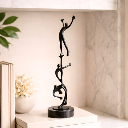 Ascent - Metal & Marble Human Figurine ~ 1.5 ft Tall