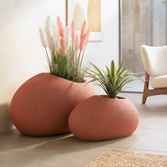 Earthen ~ 2 ft & 3 ft Large Sculptural Plant Pots