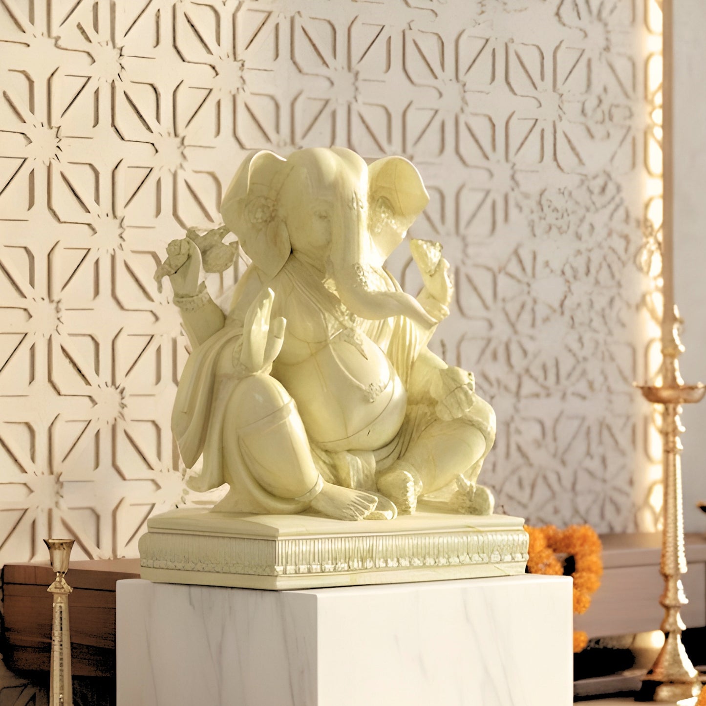 Vighnaharta - Large Ganesha Sculpture ~ 3 ft Tall