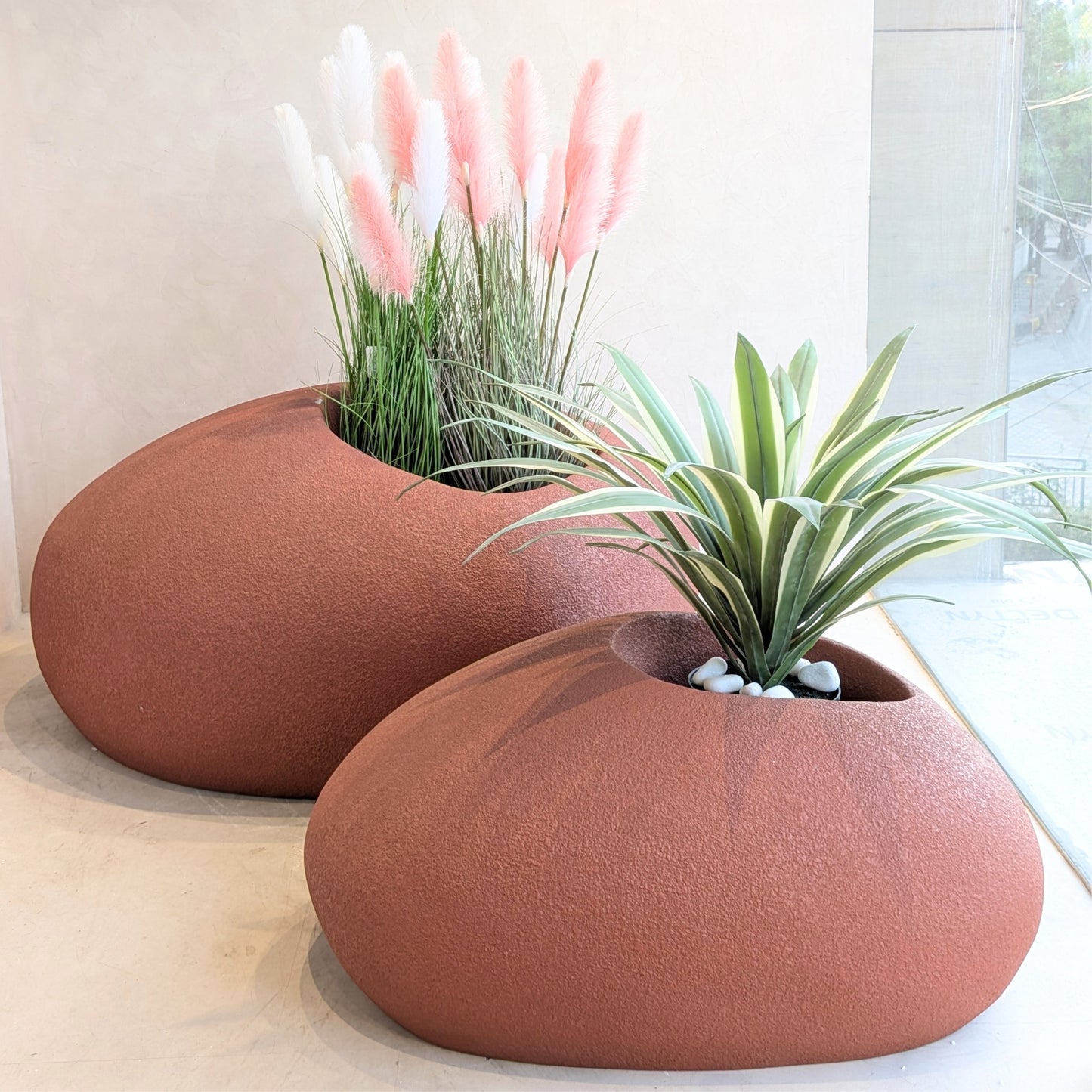 Earthen ~ 2 ft & 3 ft Large Sculptural Plant Pots