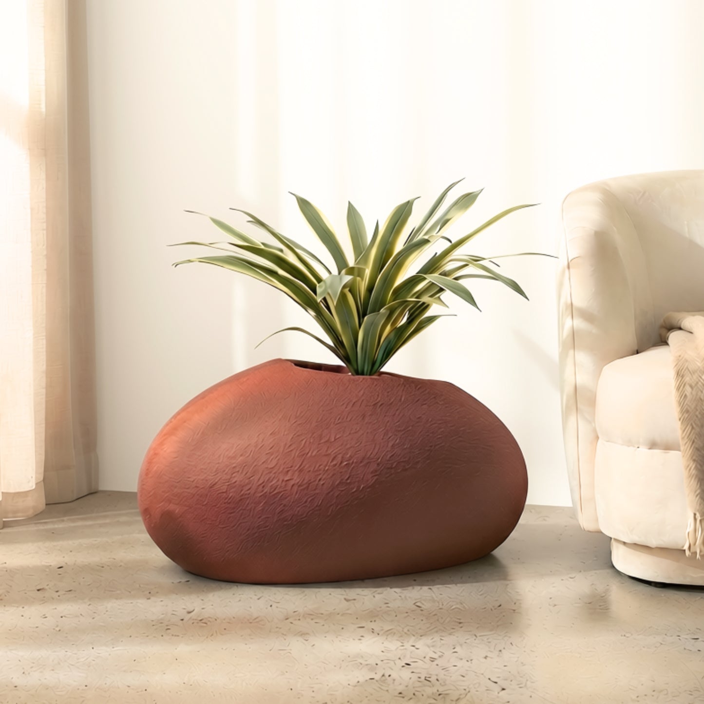Earthen ~ 2 ft & 3 ft Large Sculptural Plant Pots