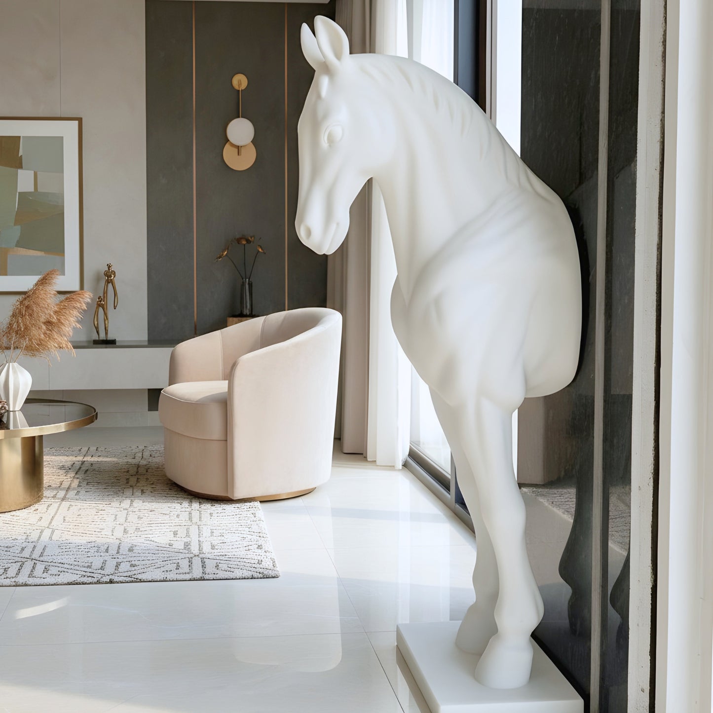 White Majesty - Horse Floor Sculpture ~ 5.5 feet Tall