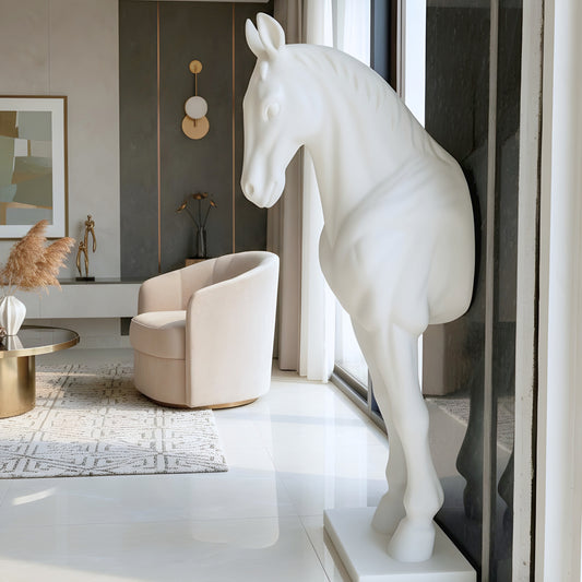 White Majesty - Horse Floor Sculpture ~ 5.5 feet Tall