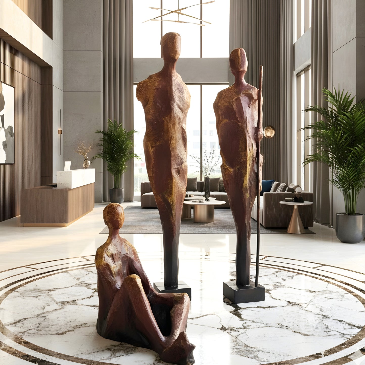 The Sentinels - Human Floor Sculptures (Set of 3) ~ 6 ft Tall