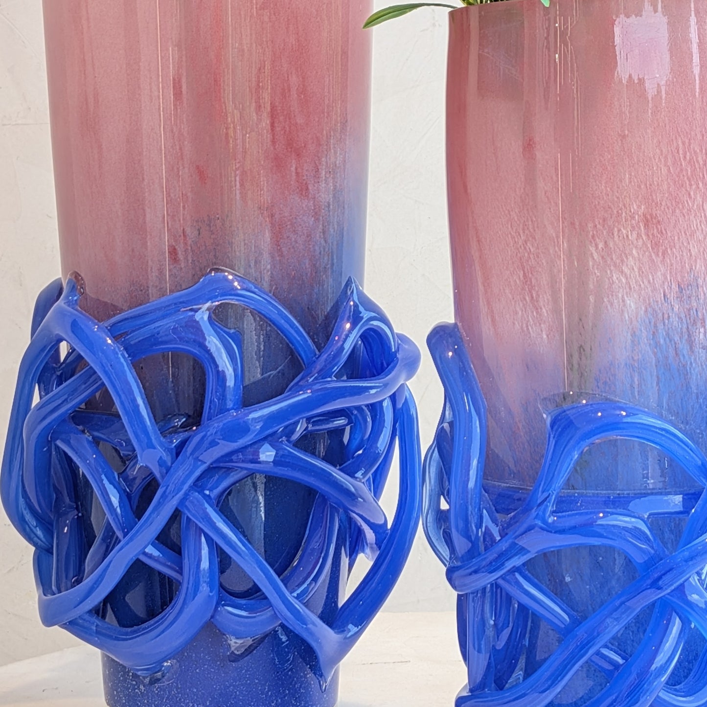 Entwine - Pink & Blue Glass Vases