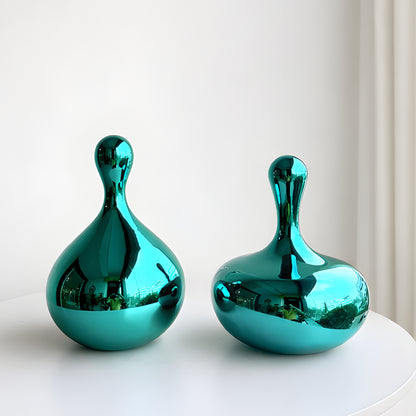 Aqua - Metallic Finish Abstract Showpiece ~ 1 feet Tall