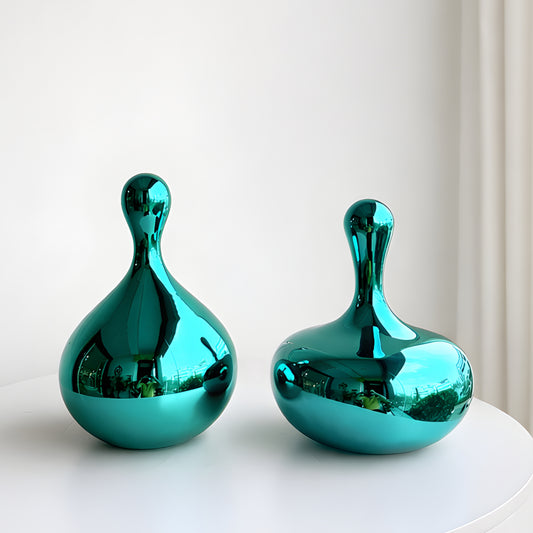 Aqua - Metallic Finish Abstract Showpiece ~ 1 feet Tall