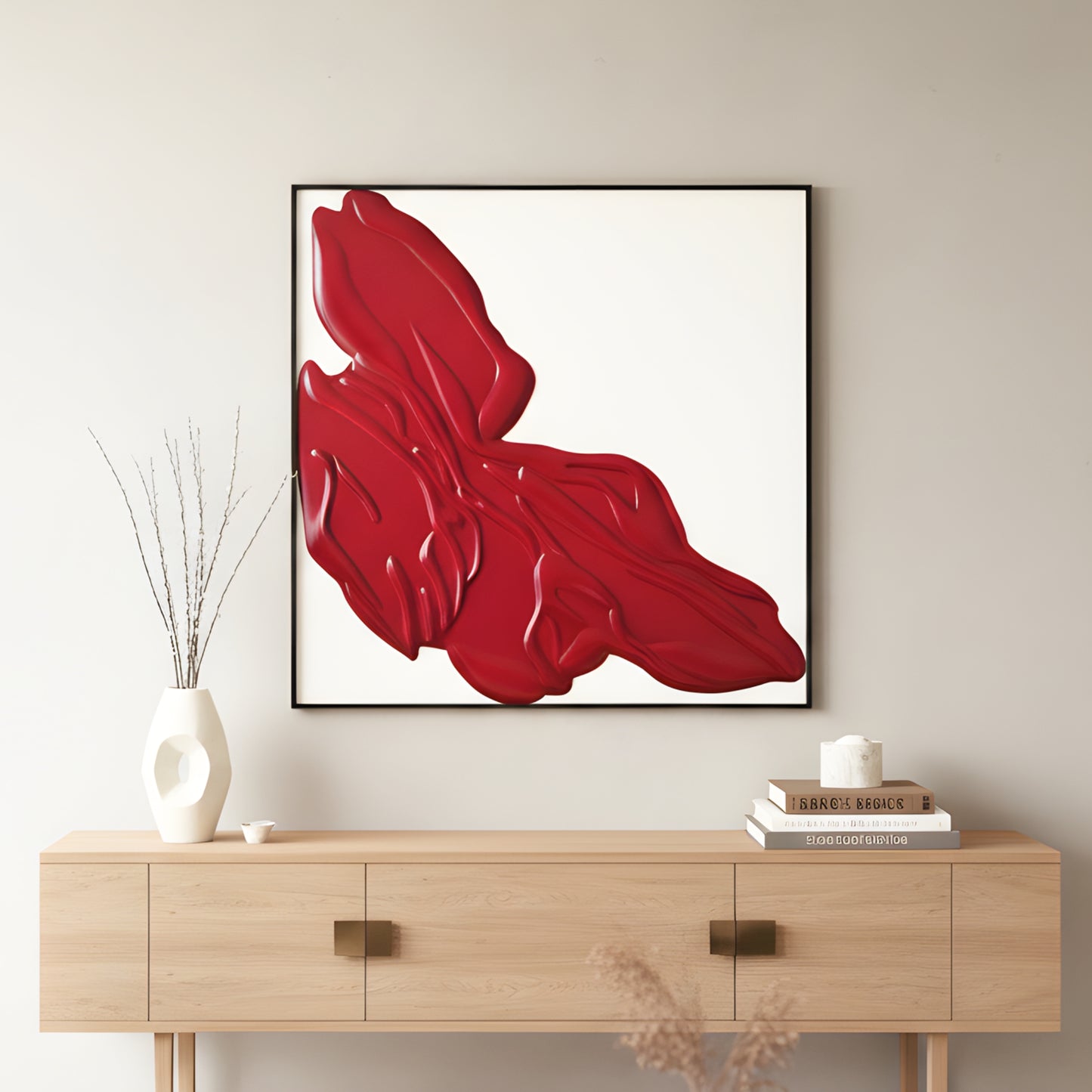 Scarlet - Modern Abstract Layered Wood Wall Art ~ 3 ft x 3 ft