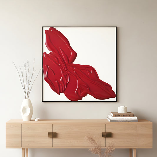 Scarlet - Modern Abstract Layered Wood Wall Art ~ 3 ft x 3 ft