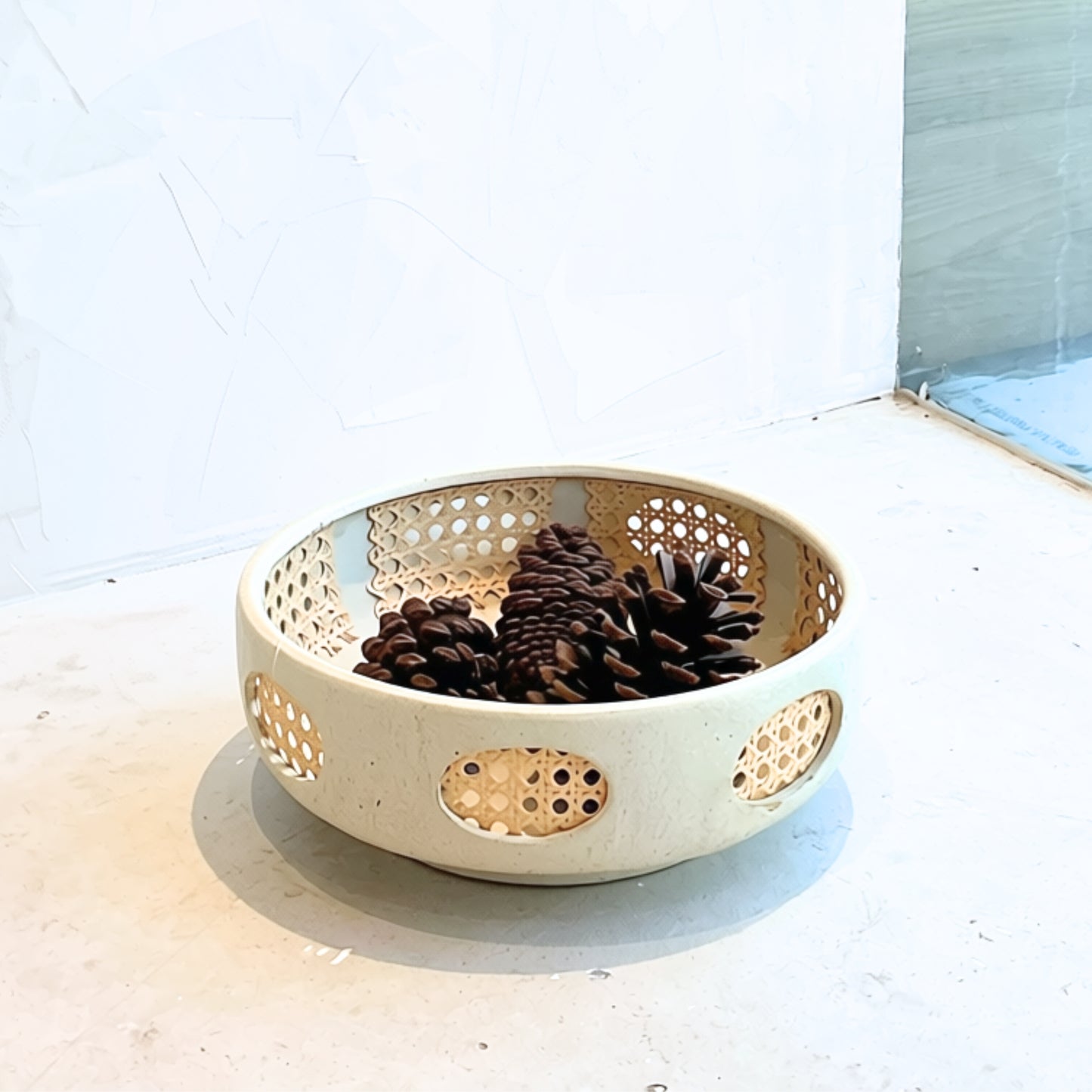 Sanctuary - Ceramic & Bamboo Weaving Decorative Bowl