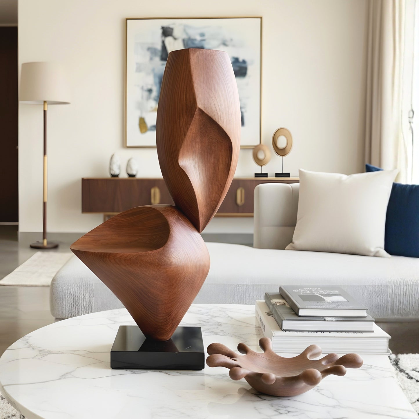 Confluence - Wooden Finish Abstract Showpiece ~ 2.5 ft Tall