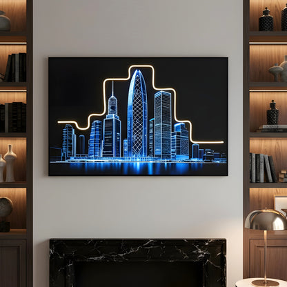 Skyline - London Cityscape inspired LED Wall Art ~ 4 ft x 3 ft