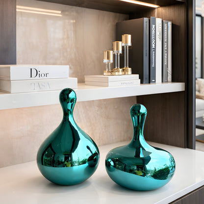 Aqua - Metallic Finish Abstract Showpiece ~ 1 feet Tall