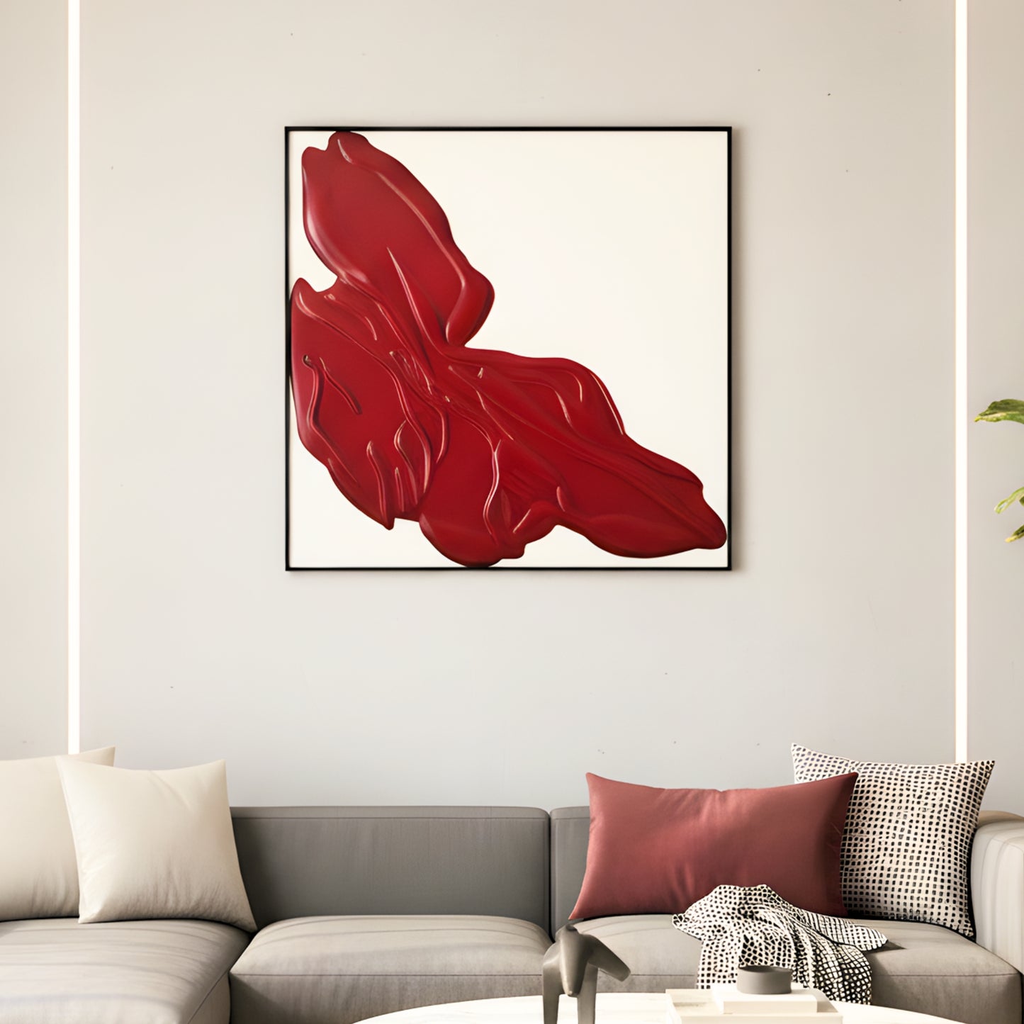 Scarlet - Modern Abstract Layered Wood Wall Art ~ 3 ft x 3 ft