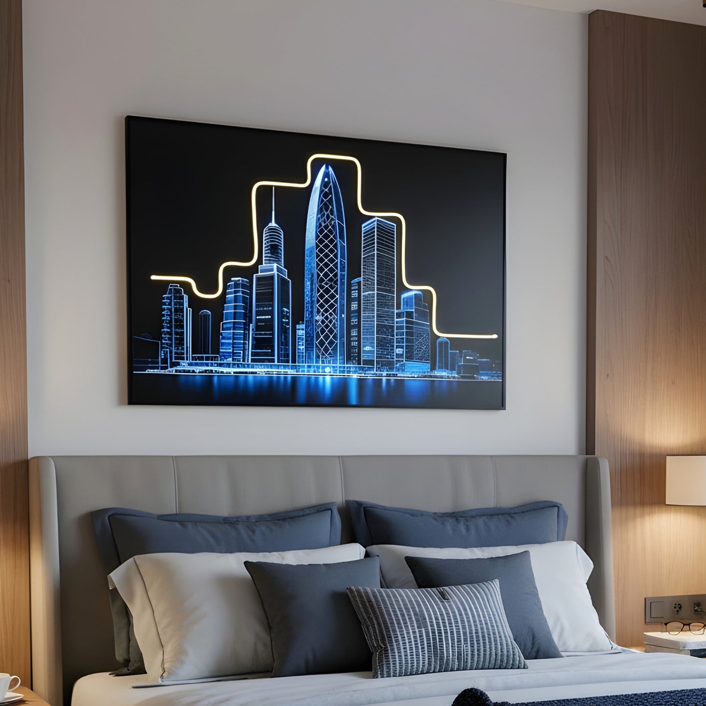 Skyline - London Cityscape inspired LED Wall Art ~ 4 ft x 3 ft