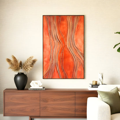 Trace - Premium UV Print Canvas Wall Art - Orange ~ 4 ft x 3 ft