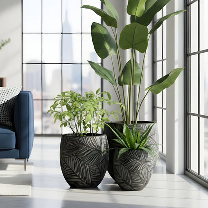 Eden ~ Grey Sculptural Plant Pots