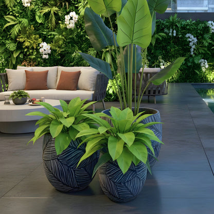Eden ~ Grey Sculptural Plant Pots