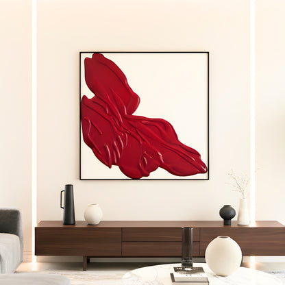 Scarlet - Modern Abstract Layered Wood Wall Art ~ 3 ft x 3 ft