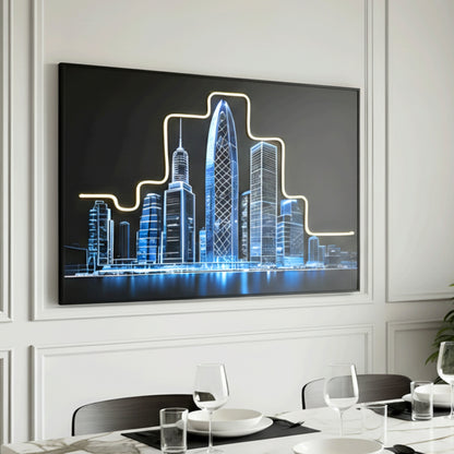 Skyline - London Cityscape inspired LED Wall Art ~ 4 ft x 3 ft