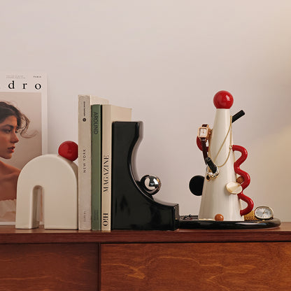 Bookend Bound by Motion Table Showpiece & Bookend - Black & White (Set of 2)