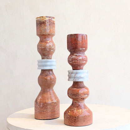 Rosso - Marble Candle Holder