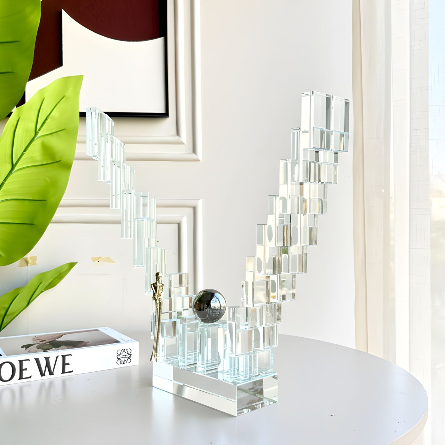 Levels - Crystal & Brass Showpiece