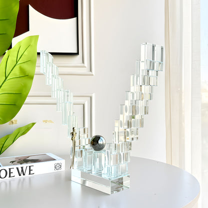 Levels - Crystal & Brass Showpiece