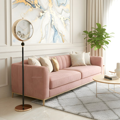 Artisanal Timecraft - Floor Clock with Moving Gears Mechanism - White & Gold - Style 2