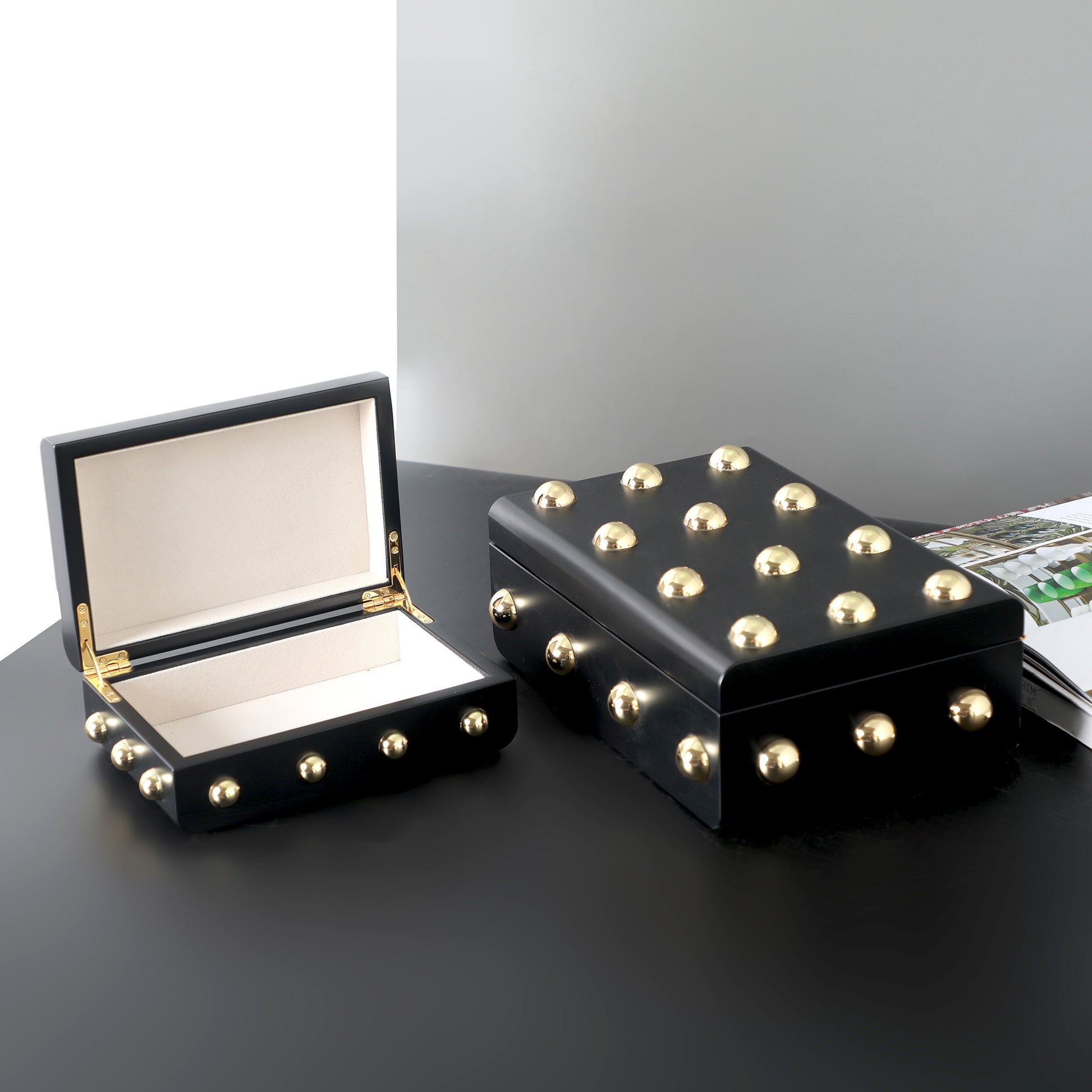 Storage Box Midas Touch Keepsakes: MDF & Zinc Alloy Jewellery & Decorative Storage Boxes - (Black)