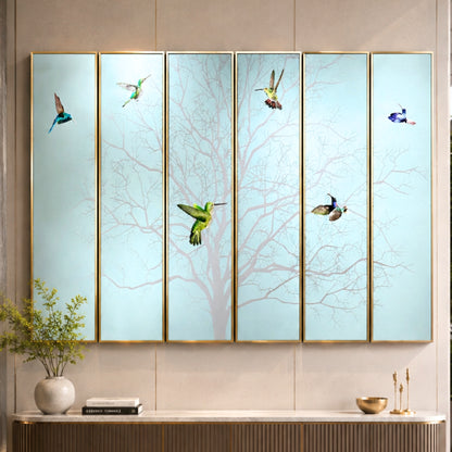 Soar – Nature inspired Mixed Media Wall Art (Set of 6) ~ 6.5 ft x 4 ft