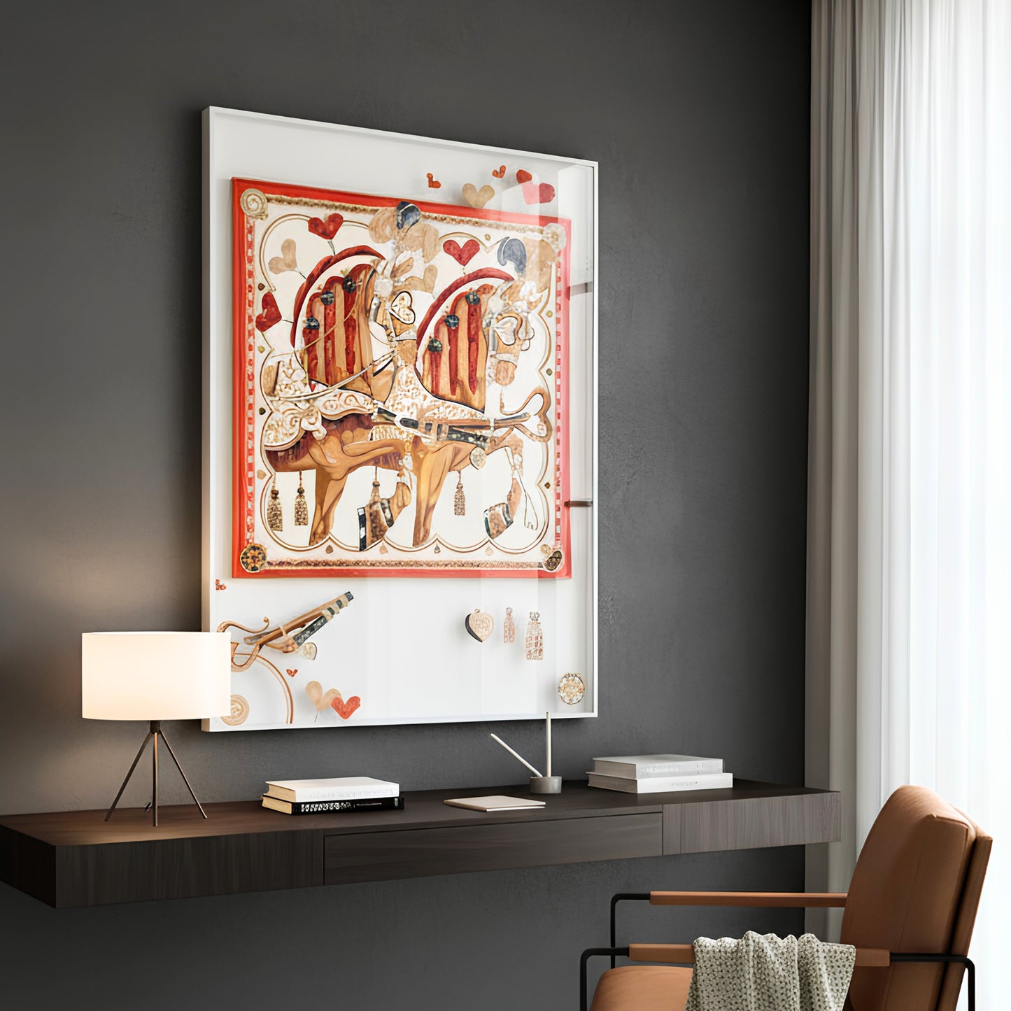 The Equestrian Love - Parisian Luxury Horse Wall Art ~ 4 ft x 3 ft