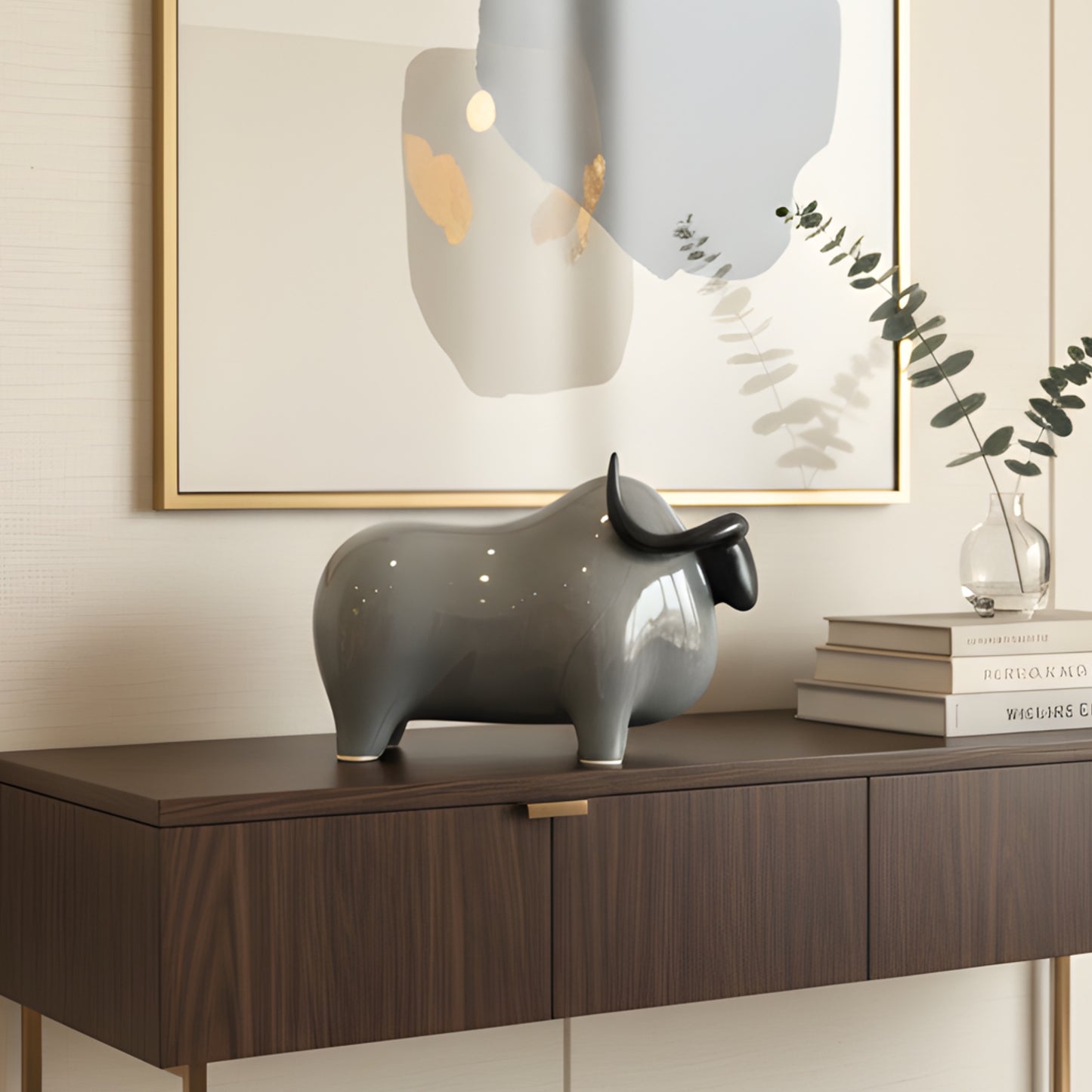 Tundra by La Muse – Ceramic Animal (Yak) Showpiece for Modern Home Interiors
