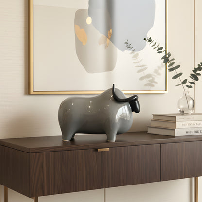 Tundra by La Muse – Ceramic Animal (Yak) Showpiece for Modern Home Interiors