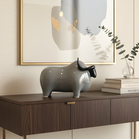 Tundra by La Muse – Ceramic Animal (Yak) Showpiece for Modern Home Interiors