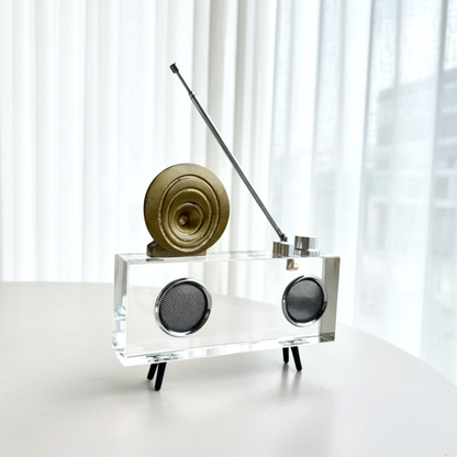 Rewind - Crystal & Metal Vintage Radio Showpiece - Style 2