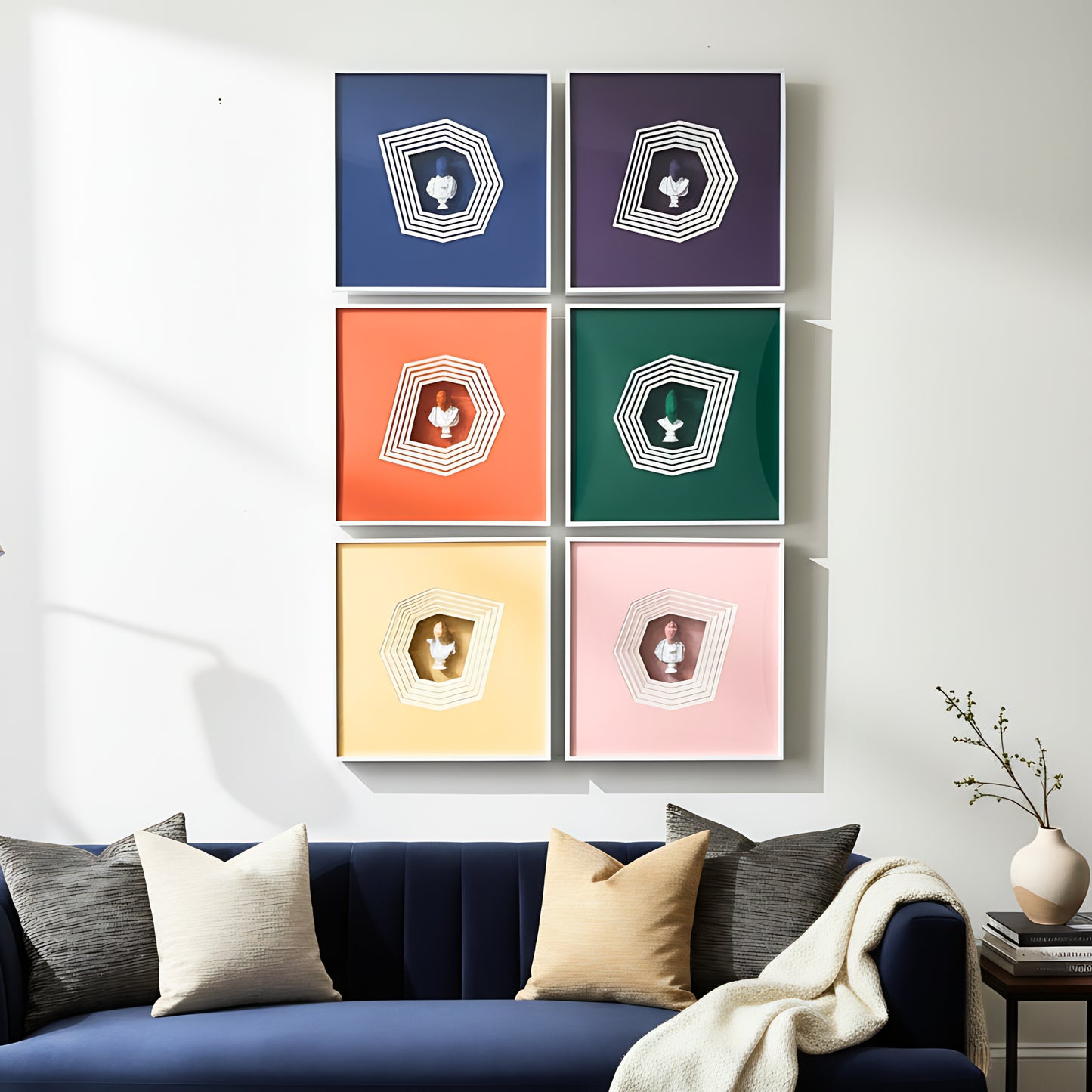 Prism – Bust Themed Neo-Classical Premium Wall Art (Set of 6)