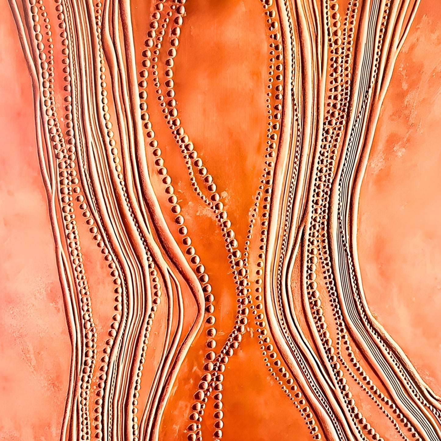 Trace - Premium UV Print Canvas Wall Art - Orange ~ 4 ft x 3 ft