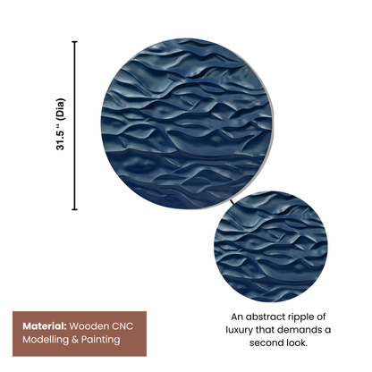The Flow - Premium Wooden Wall Art ~ 3 feet Dia - Blue