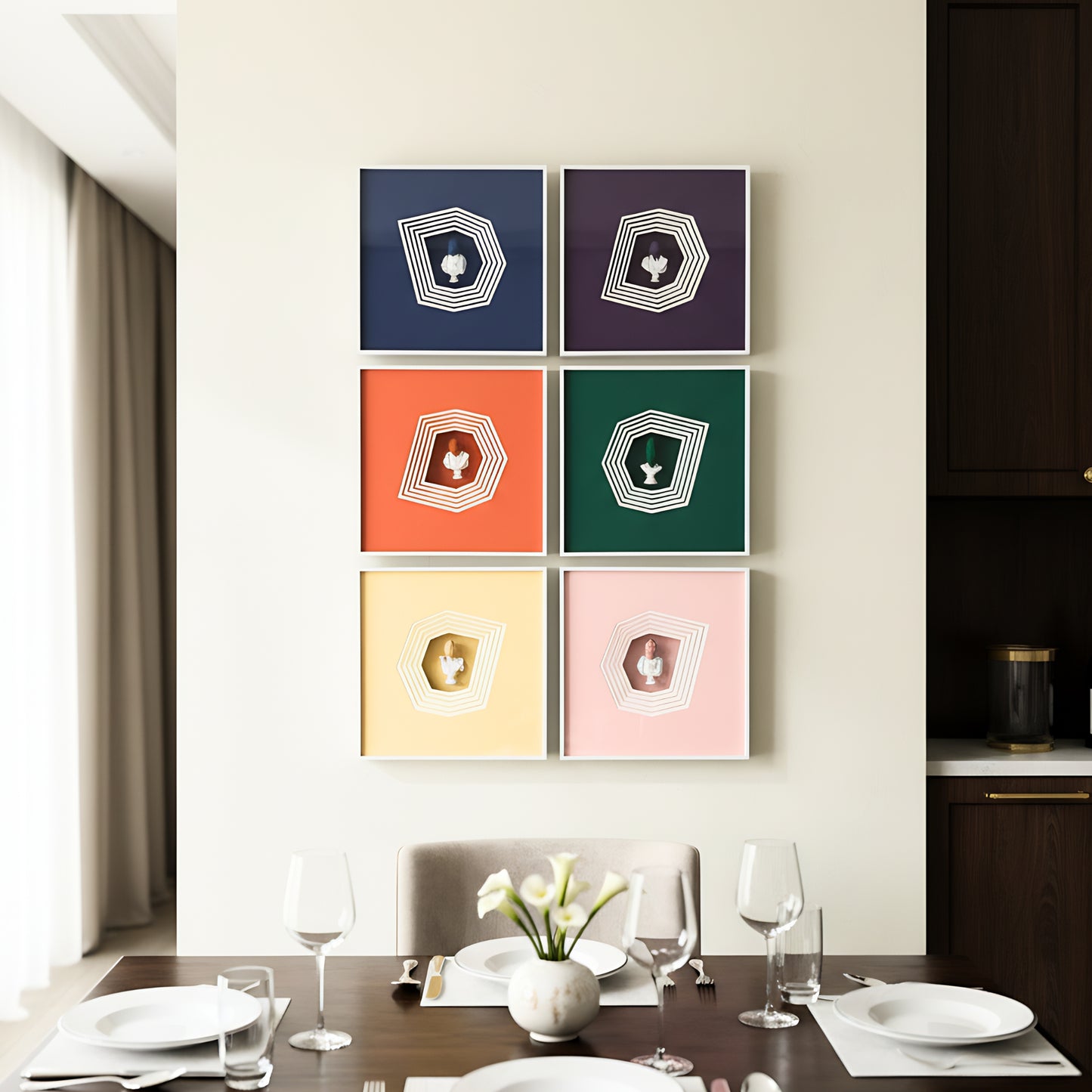 Prism – Bust Themed Neo-Classical Premium Wall Art (Set of 6)