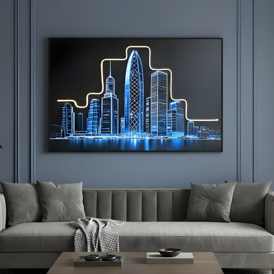 Skyline - London Cityscape inspired LED Wall Art ~ 4 ft x 3 ft