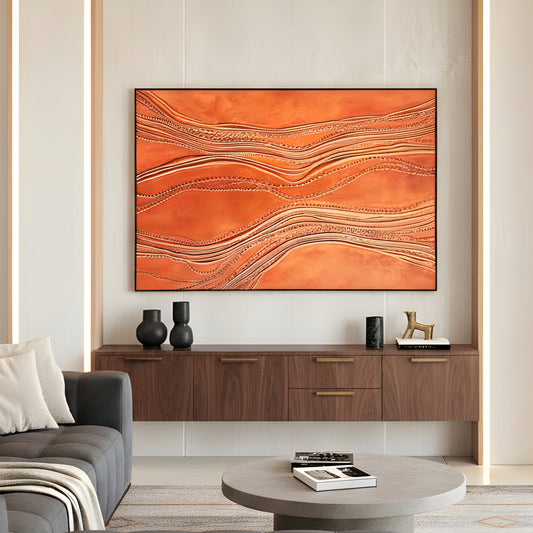 Trace - Premium UV Print Canvas Wall Art - Orange ~ 4 ft x 3 ft