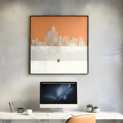 Skyline - New York Cityscape inspired Leather Wall Art ~ 3 ft x 3 ft