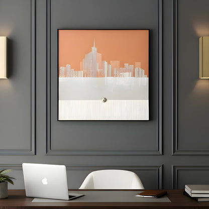 Skyline - New York Cityscape inspired Leather Wall Art ~ 3 ft x 3 ft