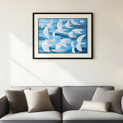 Passage – Birds inspired Leather Wall Art ~ 4 ft x 3 ft