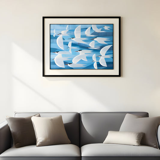 Passage – Birds inspired Leather Wall Art ~ 4 ft x 3 ft