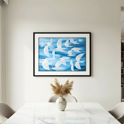 Passage – Birds inspired Leather Wall Art ~ 4 ft x 3 ft